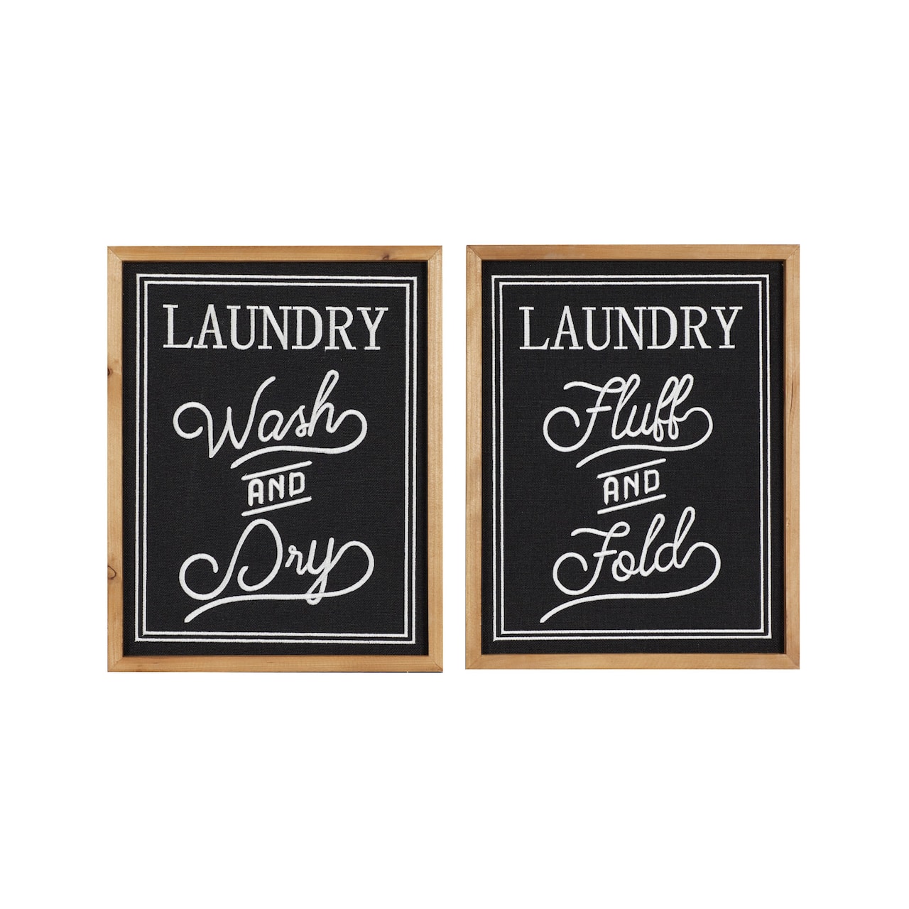 Set of 2 Black Wood Farmhouse Sign Wall Decor, 12.5" x 16"